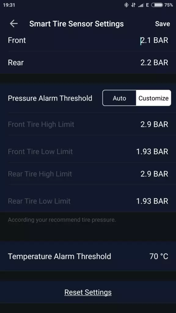 ZUS Smart Tire Safety Monitor app 5