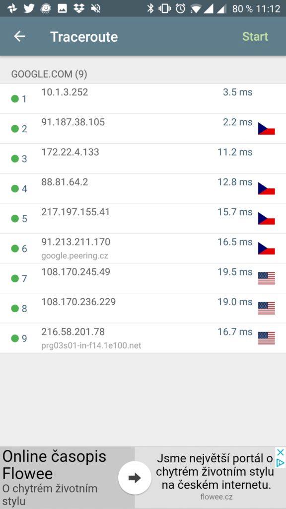 Nástroj Traceroute