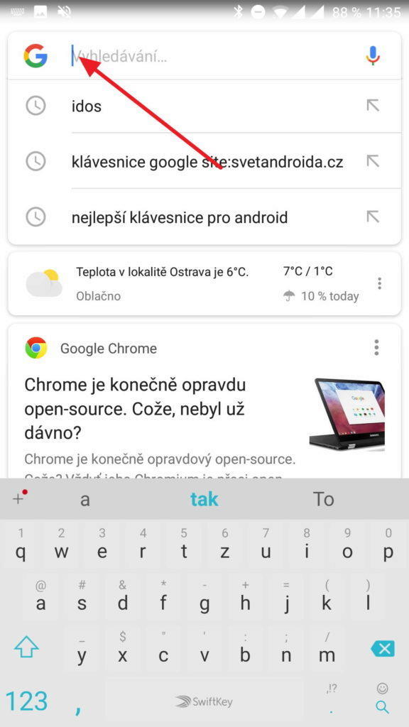 Umístěte kurzor