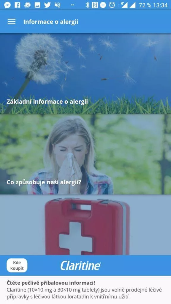 Informace o alergii - Pylové zpravodajství