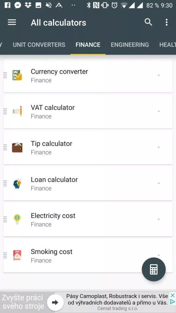 Sekce Finance