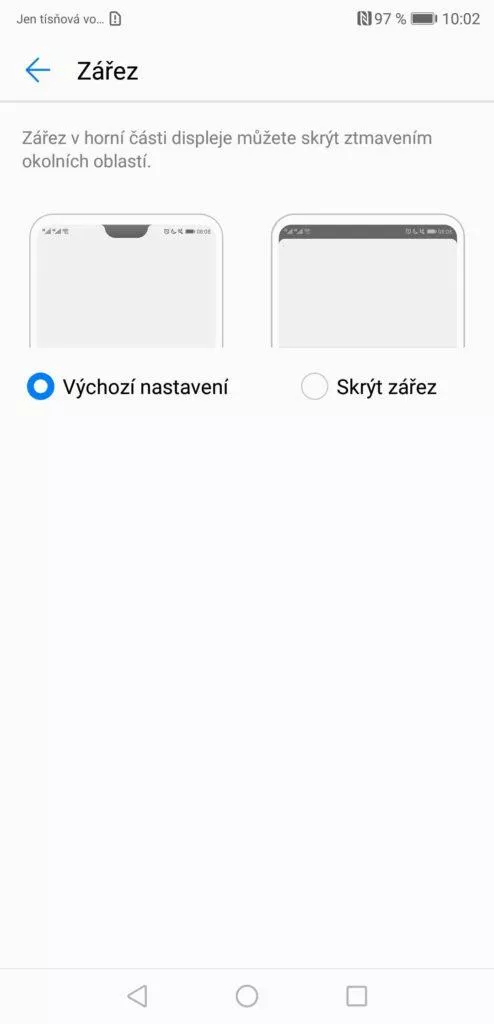 vychozi nastaveni zarez huawei