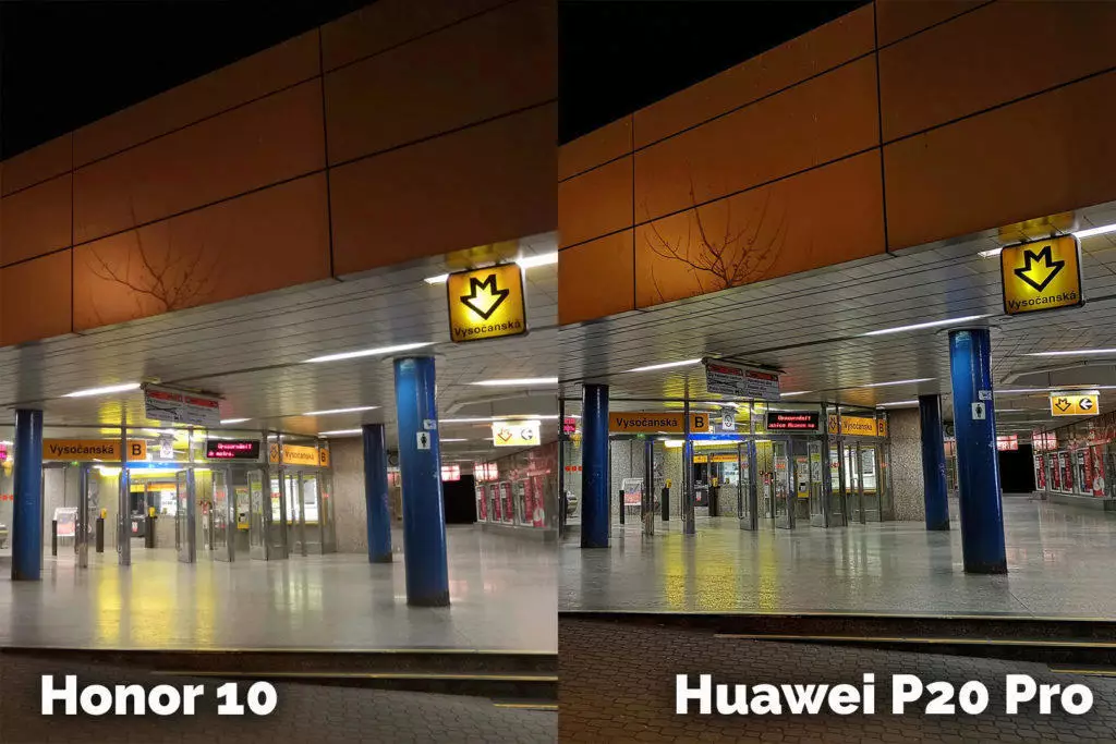 Honor 10 vs Huawei P20 Pro metro