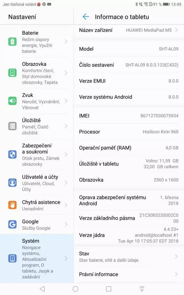 Huawei tablet mediapad m5 nastaveni