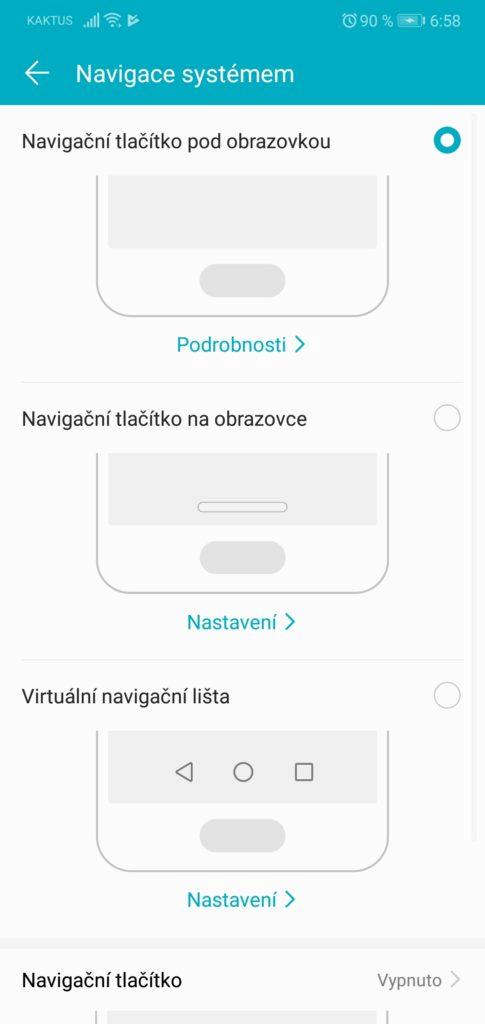 Navigace systémem Android 8 Oreo u Honor 10