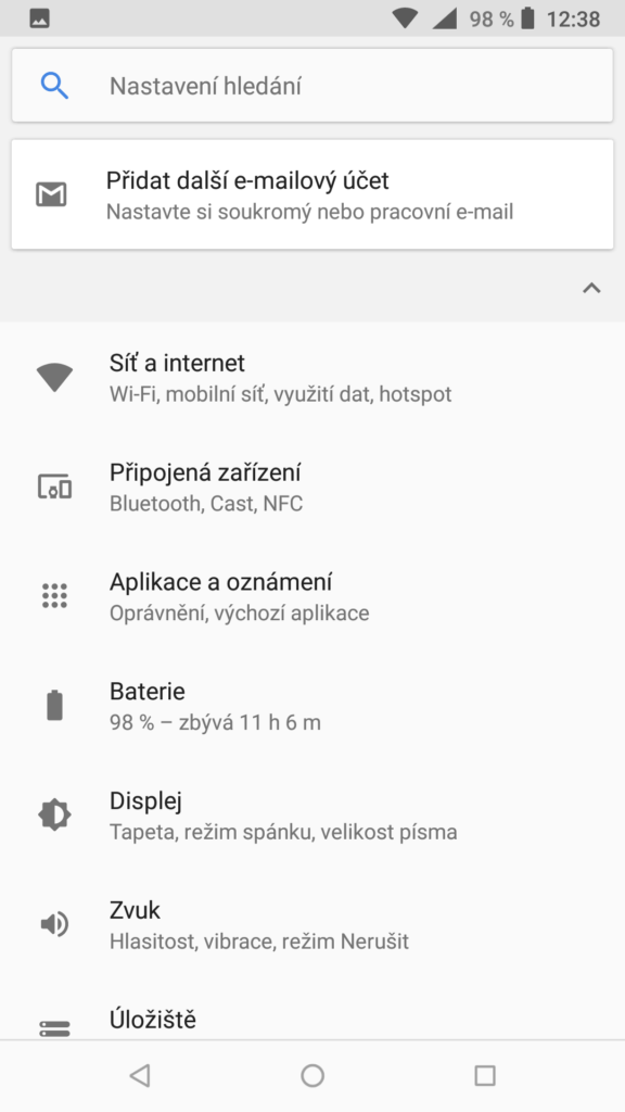 Nokia 6.1 nastavení