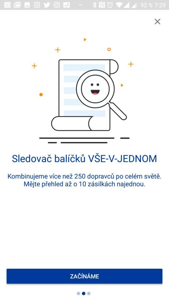 Podporuje přes 250 dopravců 17Track aplikace