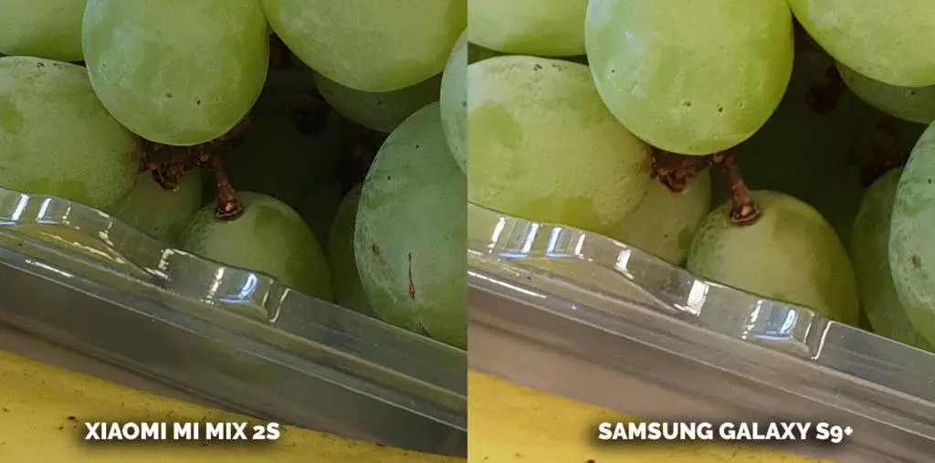 žebříček fotomobilů dxomarkXiaomi Mi Mix 2S Samsung Galaxy S9 Plus - ovoce detail