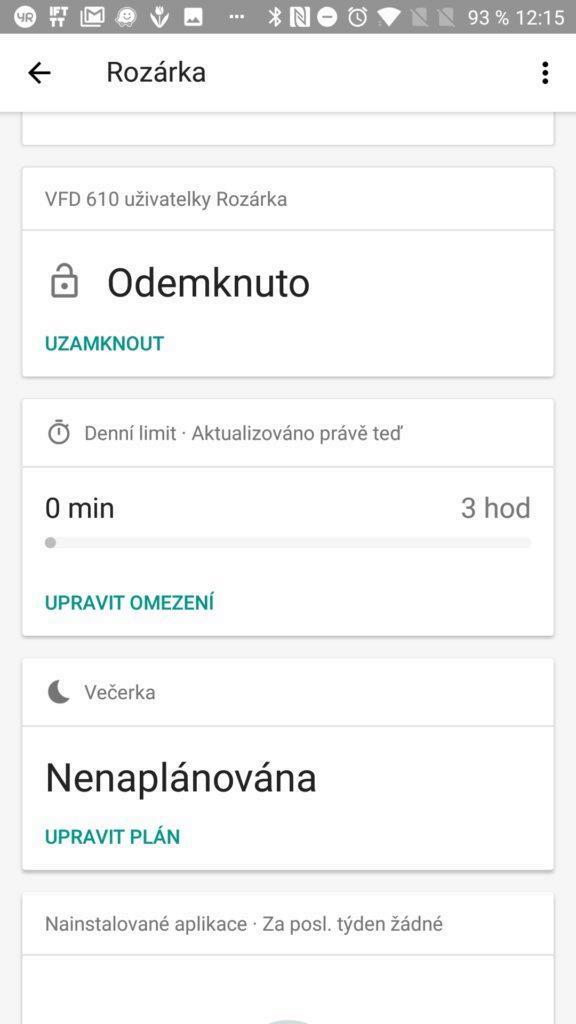 Google Family Link Zařízení lze na dálku zamknout