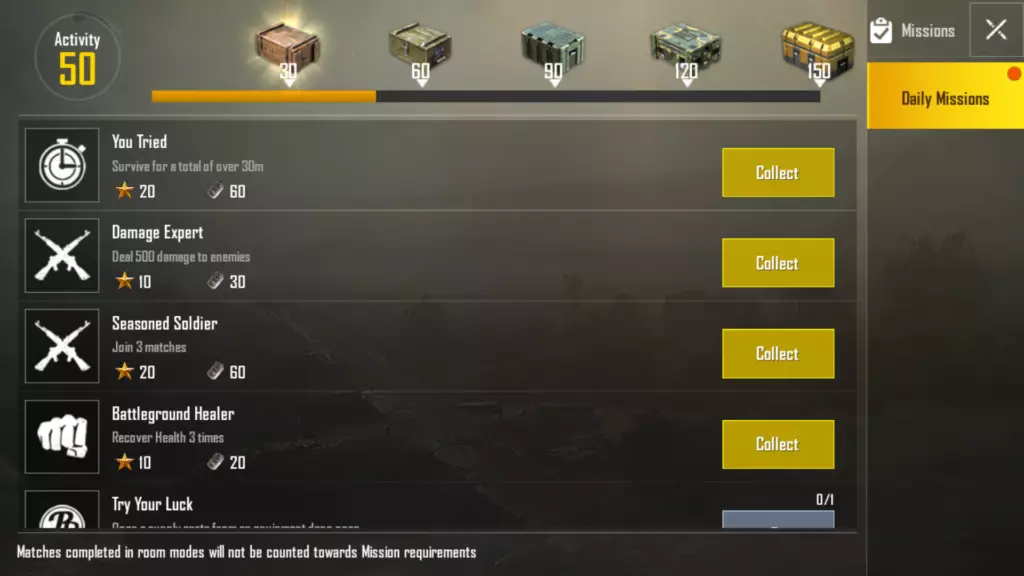 aktivity ukoly pubg mobile