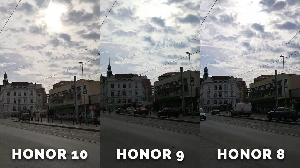 Honor fotomobil porovnaní fotografii - ulice