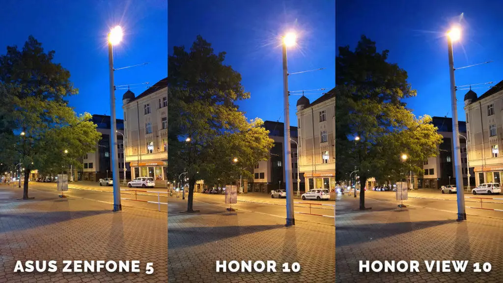 fototest Asus Zenfone 5 vs. Honor 10 vs. Honor View 10 - nocni ulice