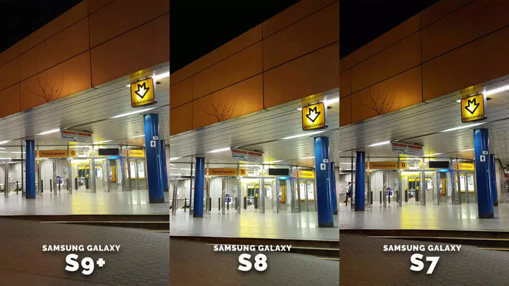 Špatné světelné podmínky samsung galaxy fotografie - metro detail
