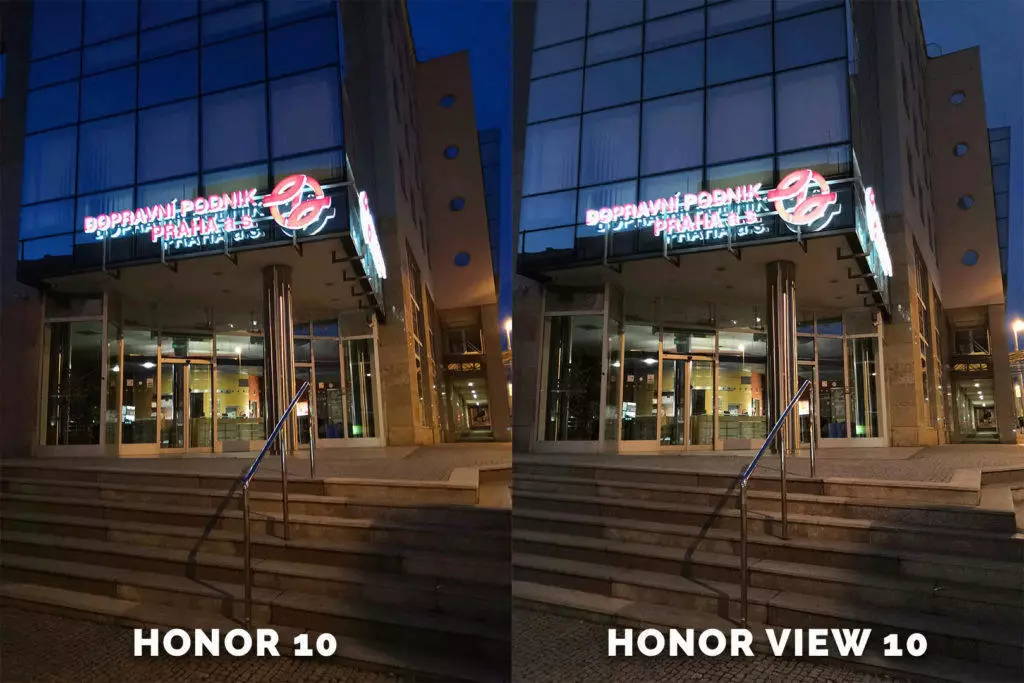 Honor 10 vs. Honor View 10 nocni fotografie testovani dopravni podnik