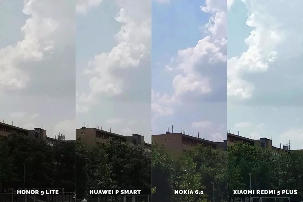 Huawei vs Honor vs Xiaomi vs Nokia fototest obloha