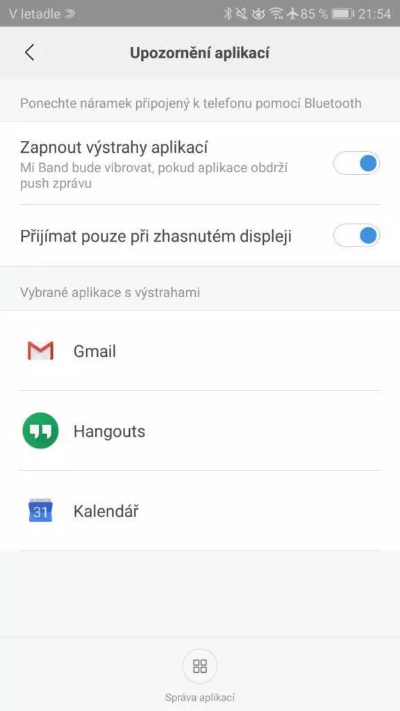 Xiaomi Mi Band 3 notifikace
