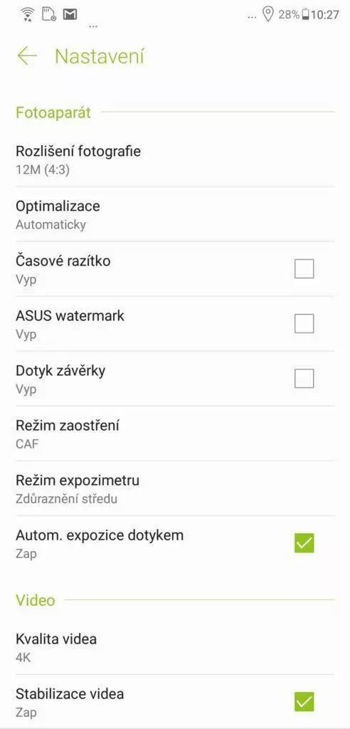 asus zenfone 5 nastaveni fotoaparatu