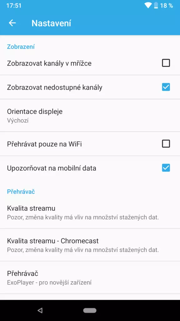 sledovani tv nastaveni