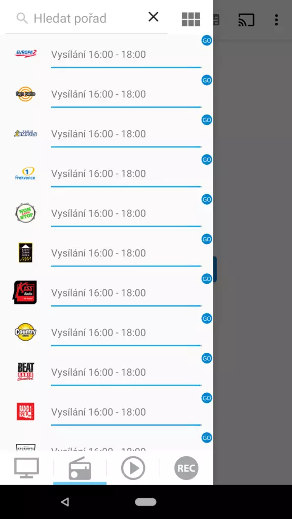sledovani tv radio stanice