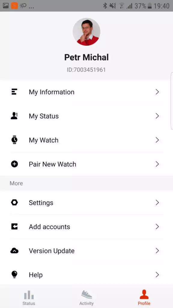 xiaomi amazfit watch nastaveni