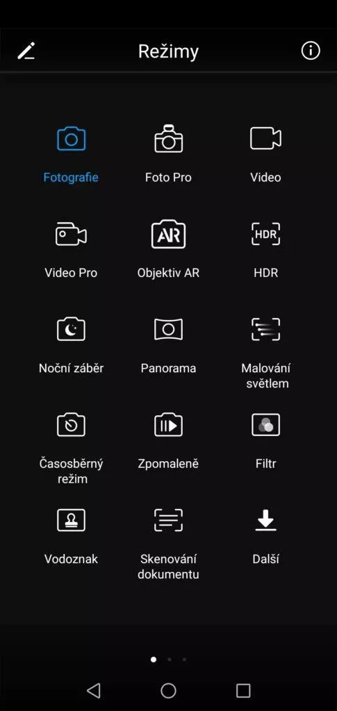 Huawei P20 lite fotoaplikace nastaveni