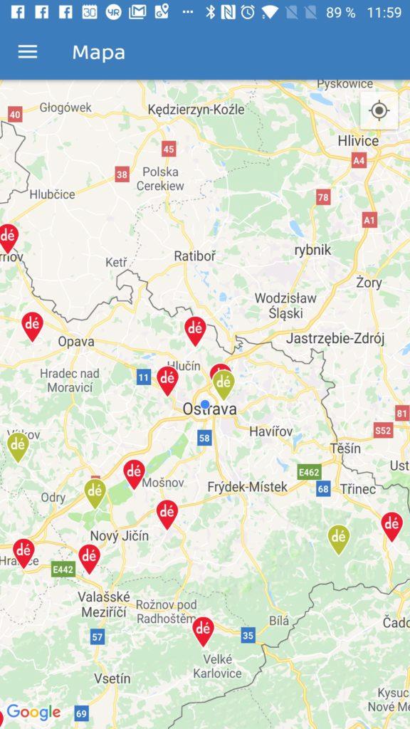 Mapa stanovišť Sežeňte ovečky