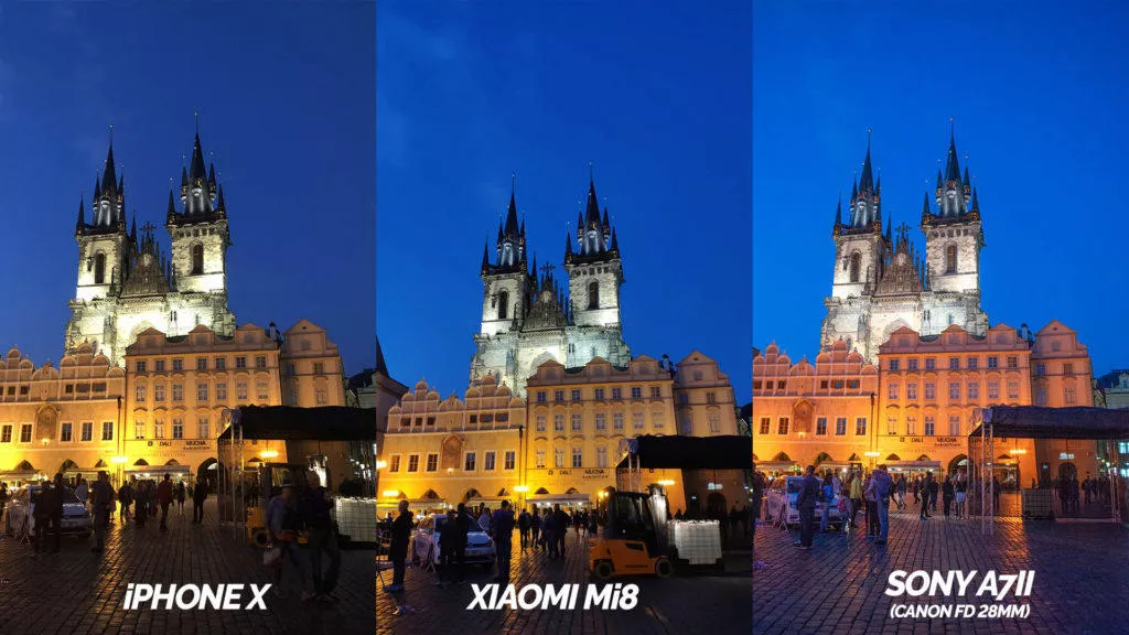 nocni praha fototest xiaomi mi 8 vs iphone X