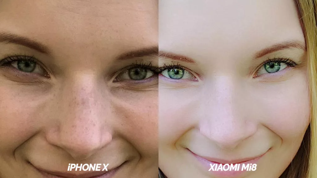 test selfie kamery detail apple iphone x vs xiaomi mi 8