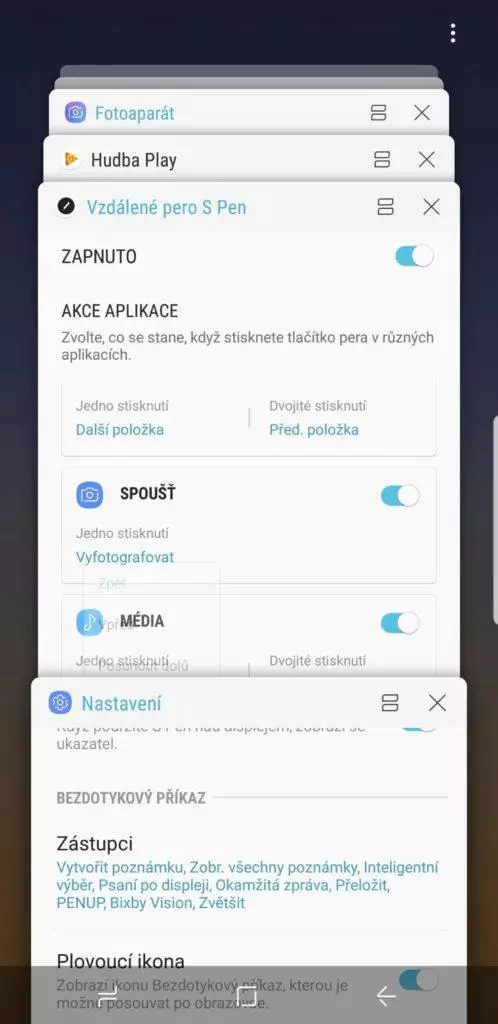 galaxy note 9 posledni aplikace