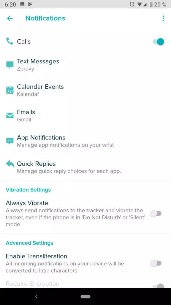 nastaveni notifikace fitbit ionic