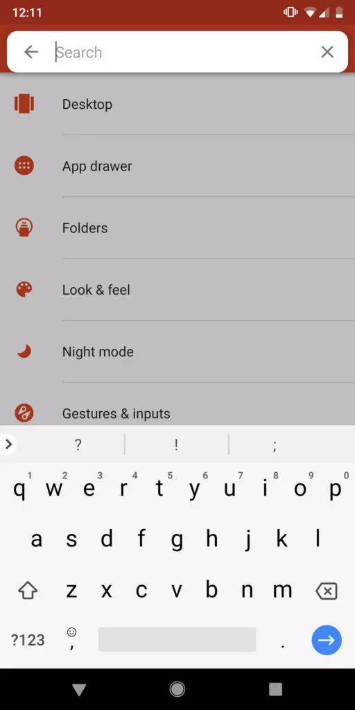 nova launcher vyhledavani v nastaveni