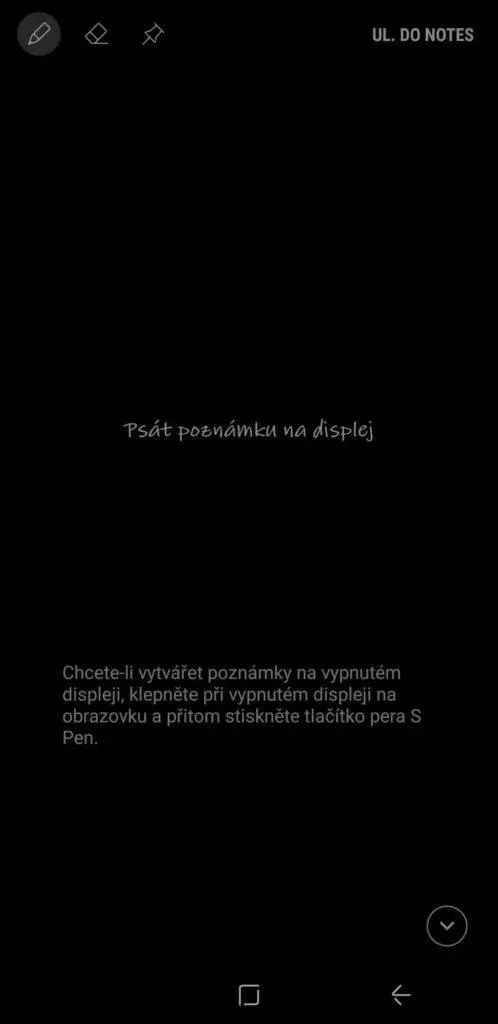 poznamky na vypnutem displeji