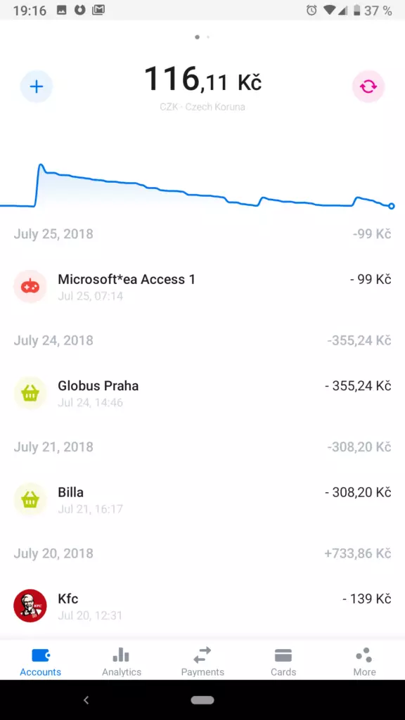 revolut hlavni obrazovka