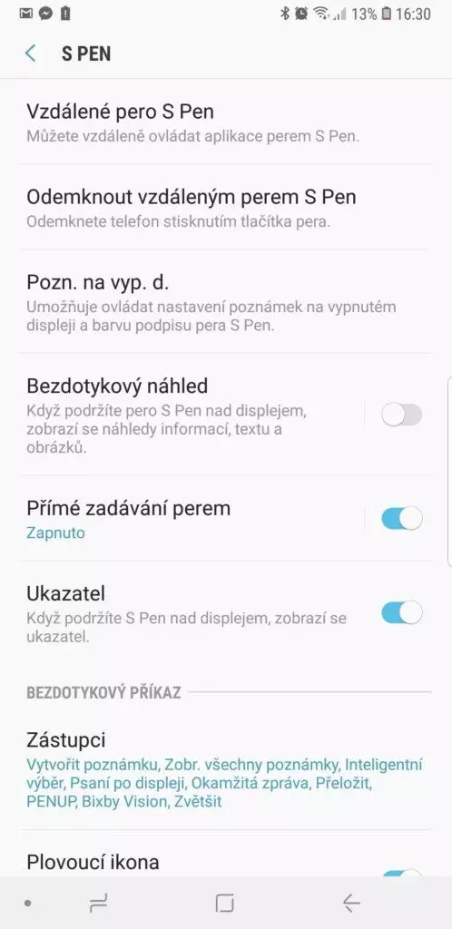 s pen stylus nastaveni