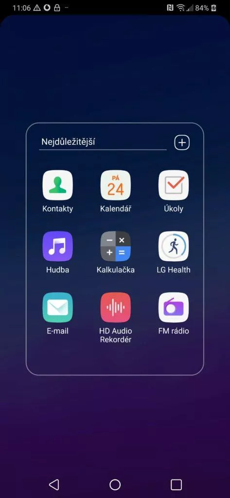 LG G7 ThinQ launcher aplikace