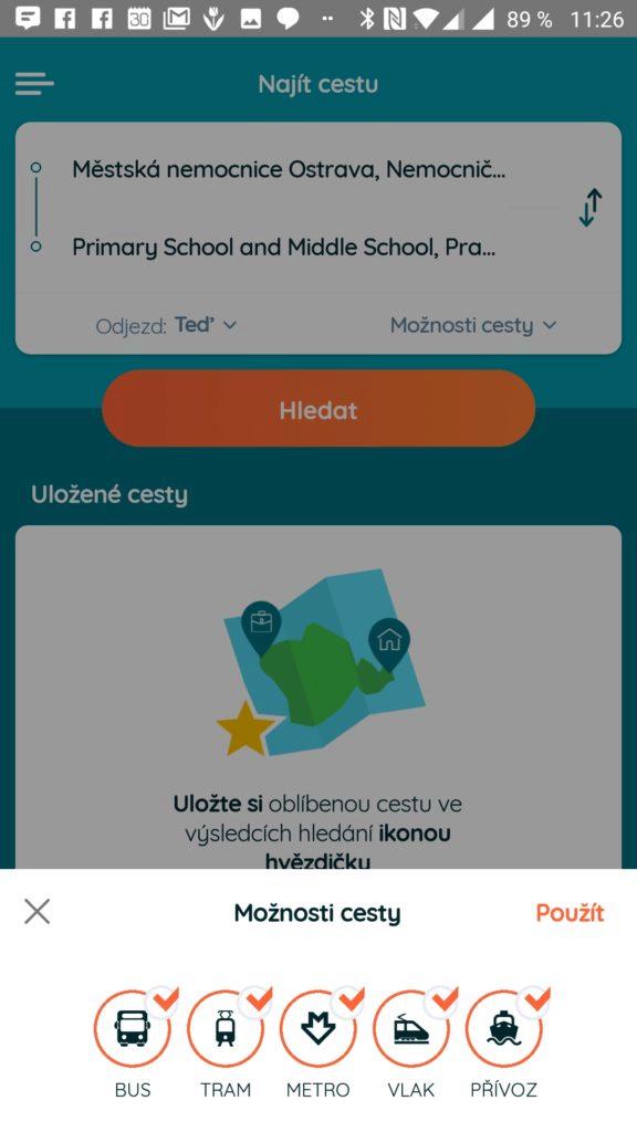 Možnosti cesty resp, dopravních prostředků