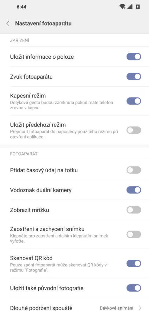 nastaveni fotoaparatu xiaomi pocophone f1