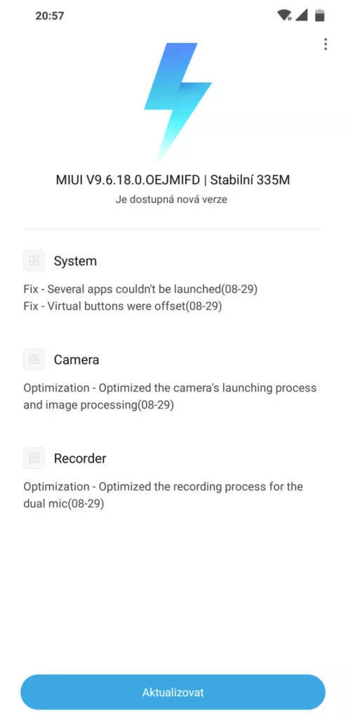 pocophone f1 aktualizace