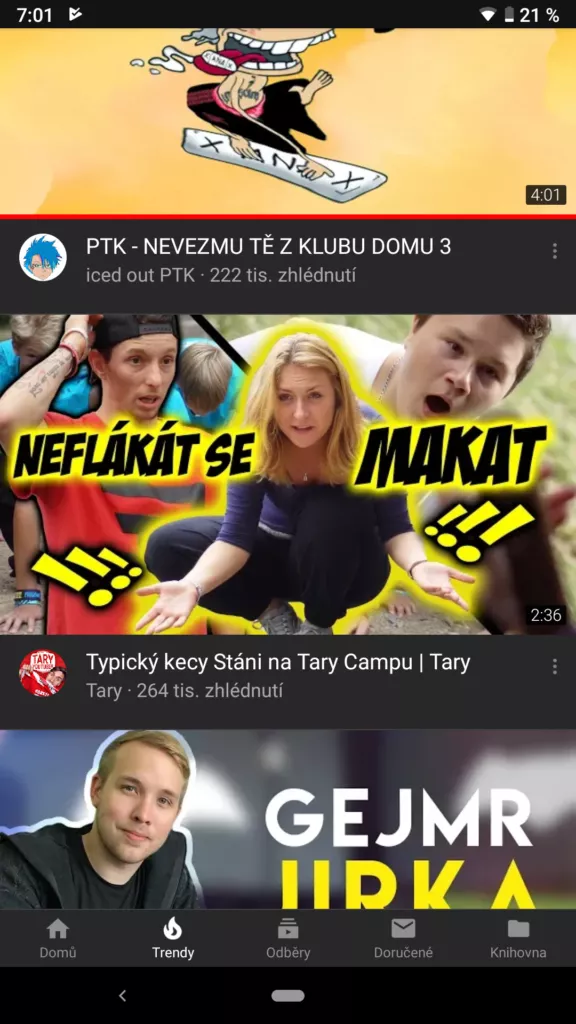 tmavy vzhled youtube