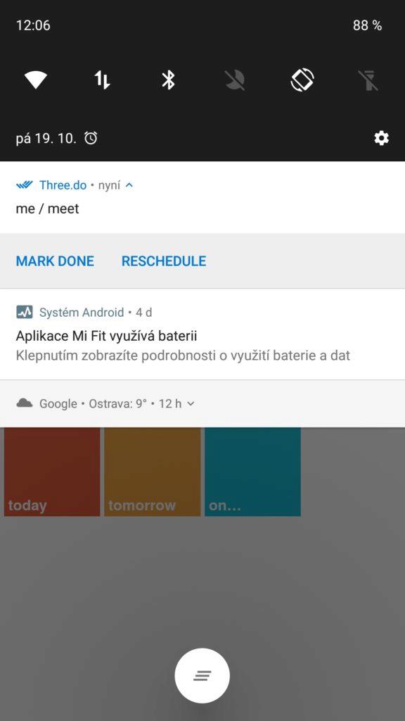 Three.do Připomínka v notifikacích