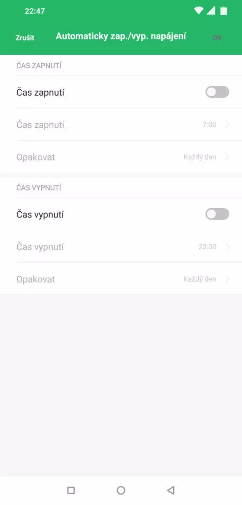 aplikace optimalizace vypnuti zapnuti