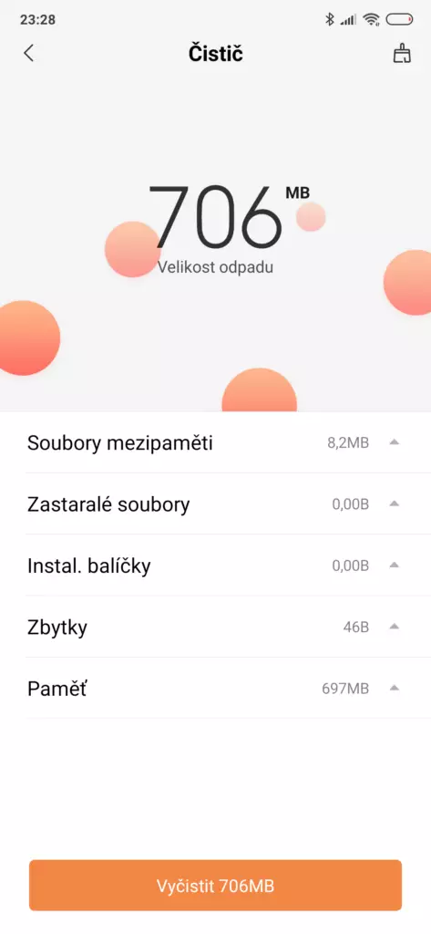 cisteni mista aplikace xiaomi