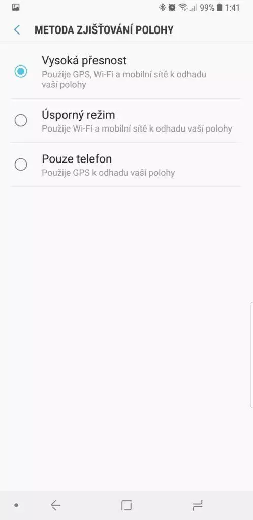 metoda zjisteni polohy sluzby google play