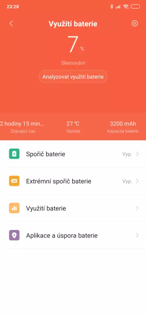 vyuziti baterie xiaomi aplikace