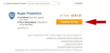 Jak nakupovat na Aliexpress - platba