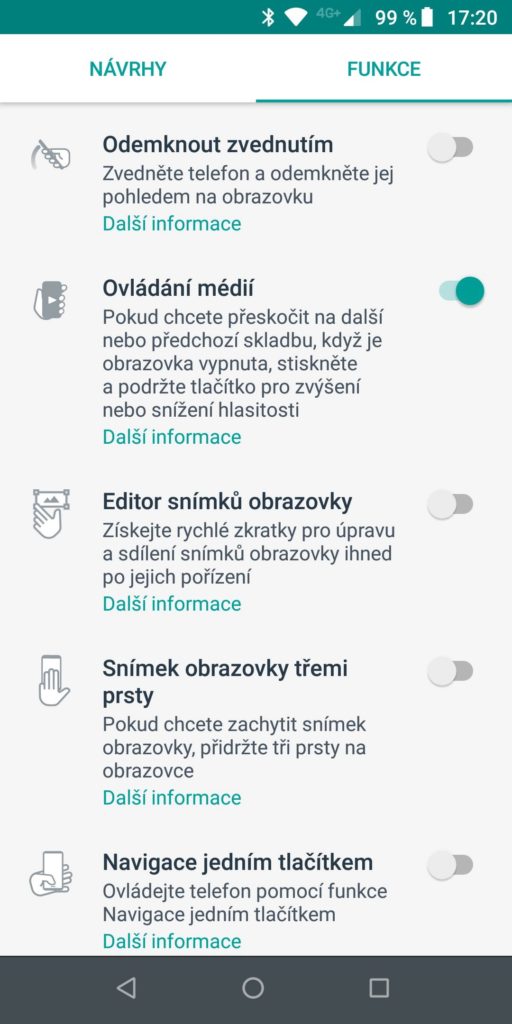 Motorola Moto Z3 Play funkce moto 1
