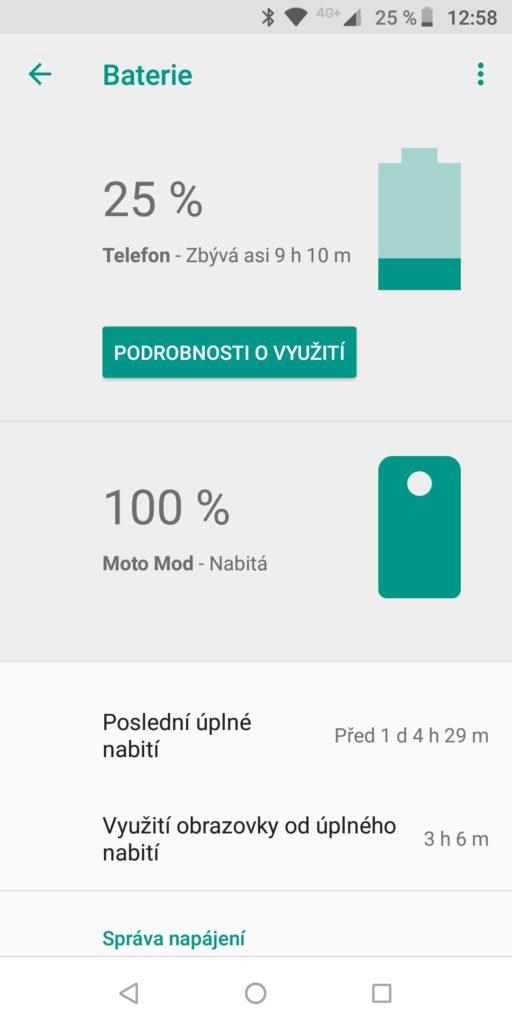 Motorola Moto Z3 Play nabíjení