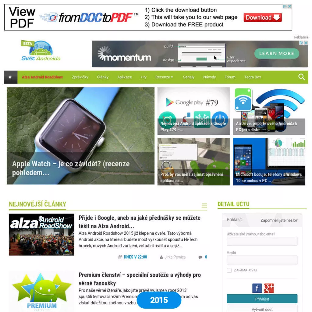 Svet Androida web - 2015