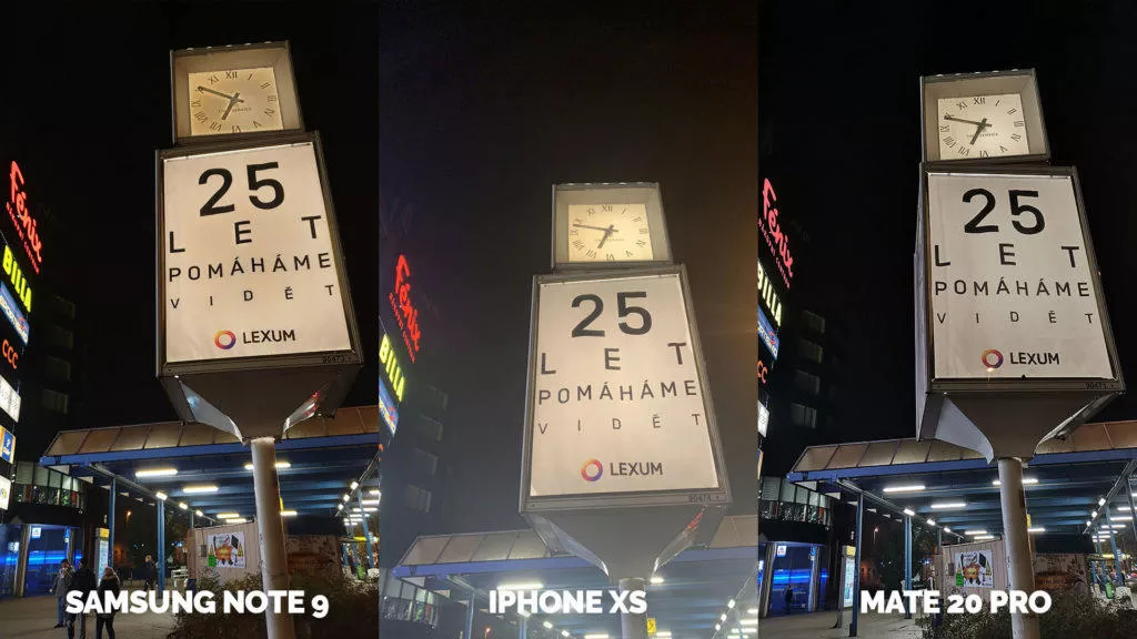 apple iphone xs vs huawei mate 20 pro vs samsung galaxy note 9 nocni fotografie