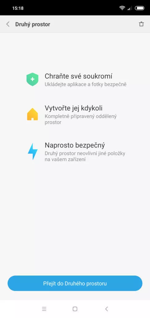 Druhý prostor Xiaomi Redmi Note 6 Pro